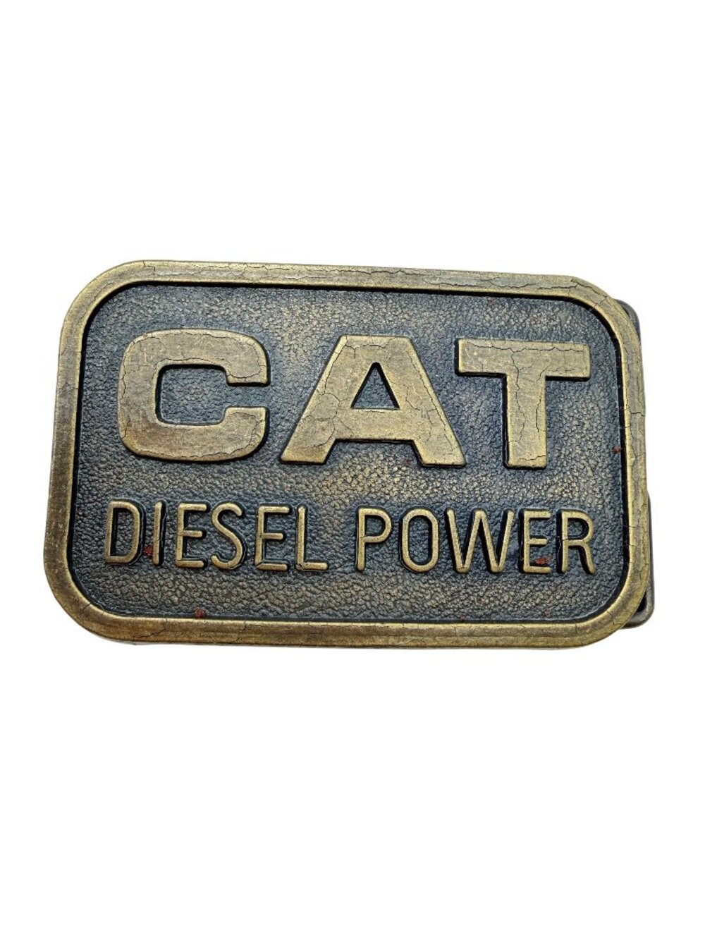 CAT Diesel Power Brass Belt Buckle Caterpillar Tractor Co 1982 Caterpillar